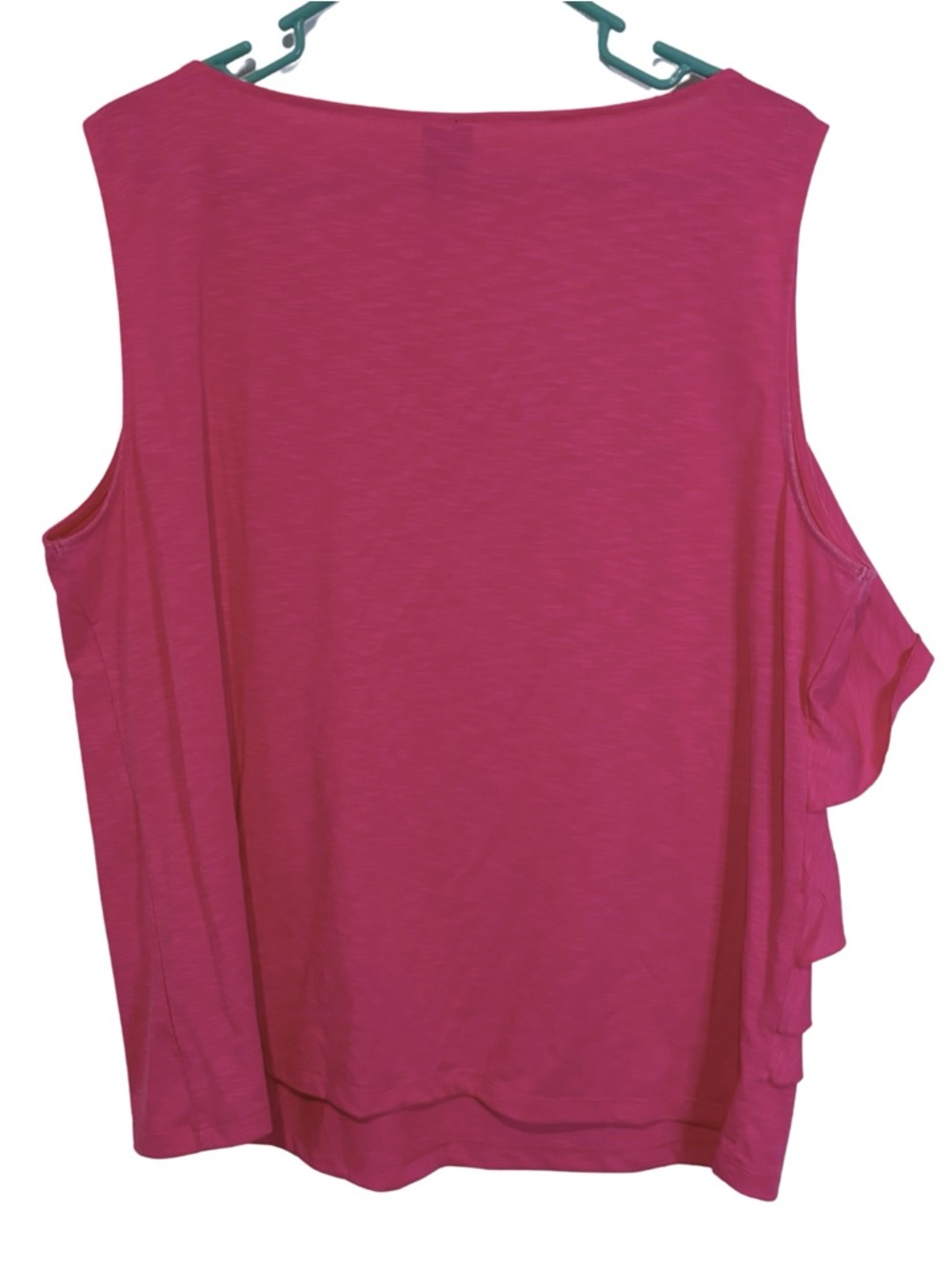 3/$20 Rafaella Fuchsia Layered Ruffle Sleeveless Tank Top - Picture 2 of 4